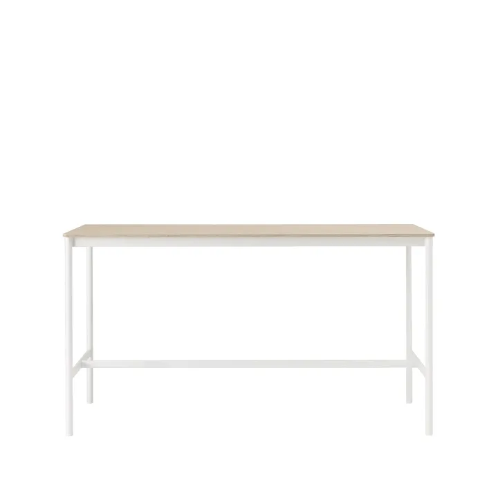 Base high bar table - Oak, white legs, plywood edge, b85 l190 h105 - Muuto