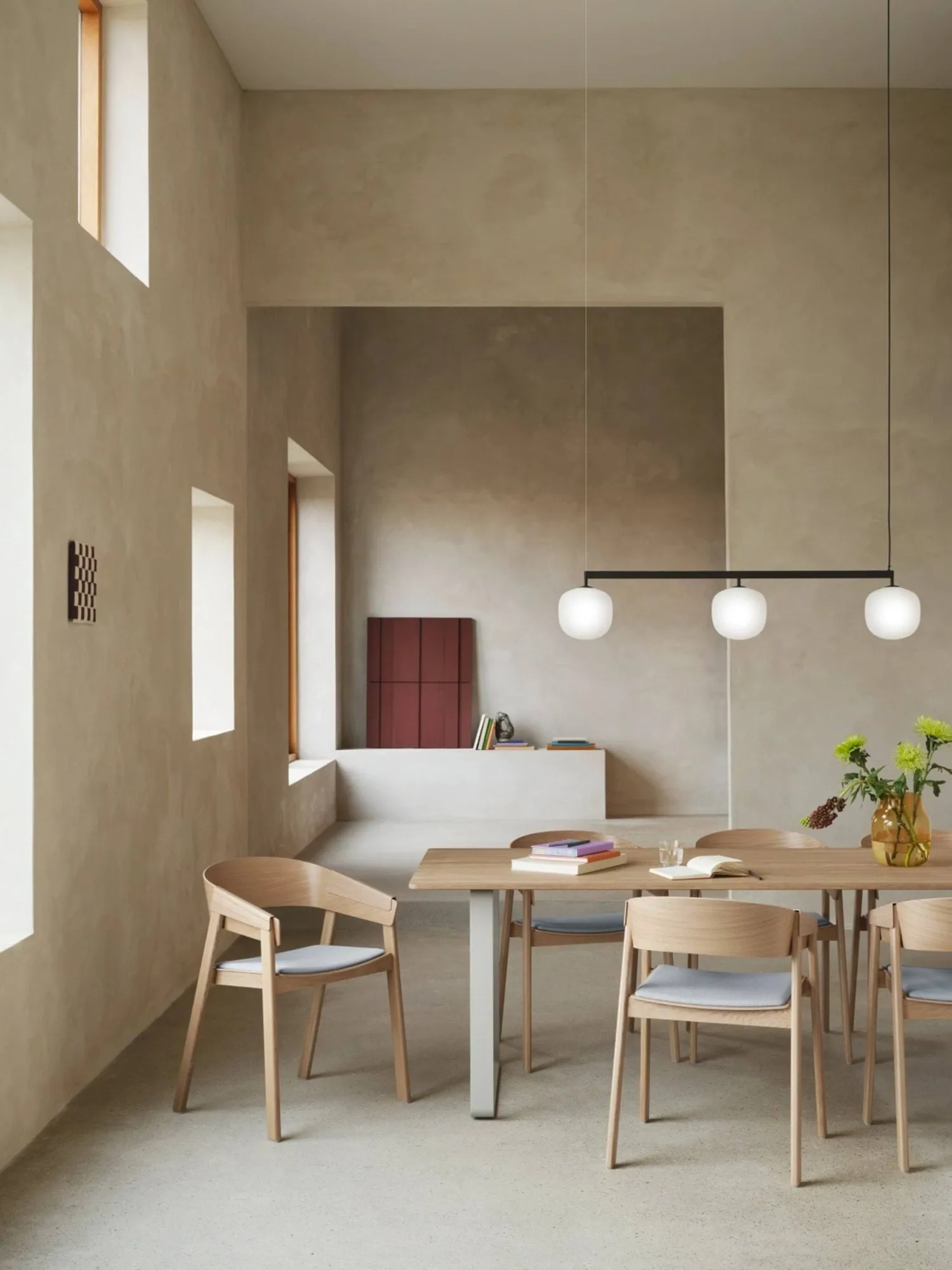Cover chair upholstered seat, Refine leather cognac-Oak Muuto