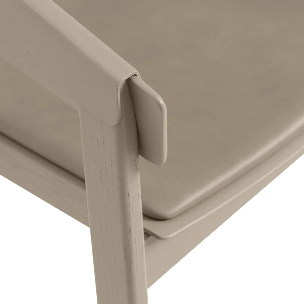Cover chair upholstered seat, Refine leather cognac-Oak Muuto