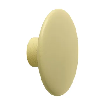 Dots Wood coat hook - Yellow-beige, Ø9 cm - Muuto