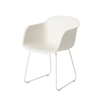 Fiber armchair office chair swivel base with return - Dusty green, green base - Muuto