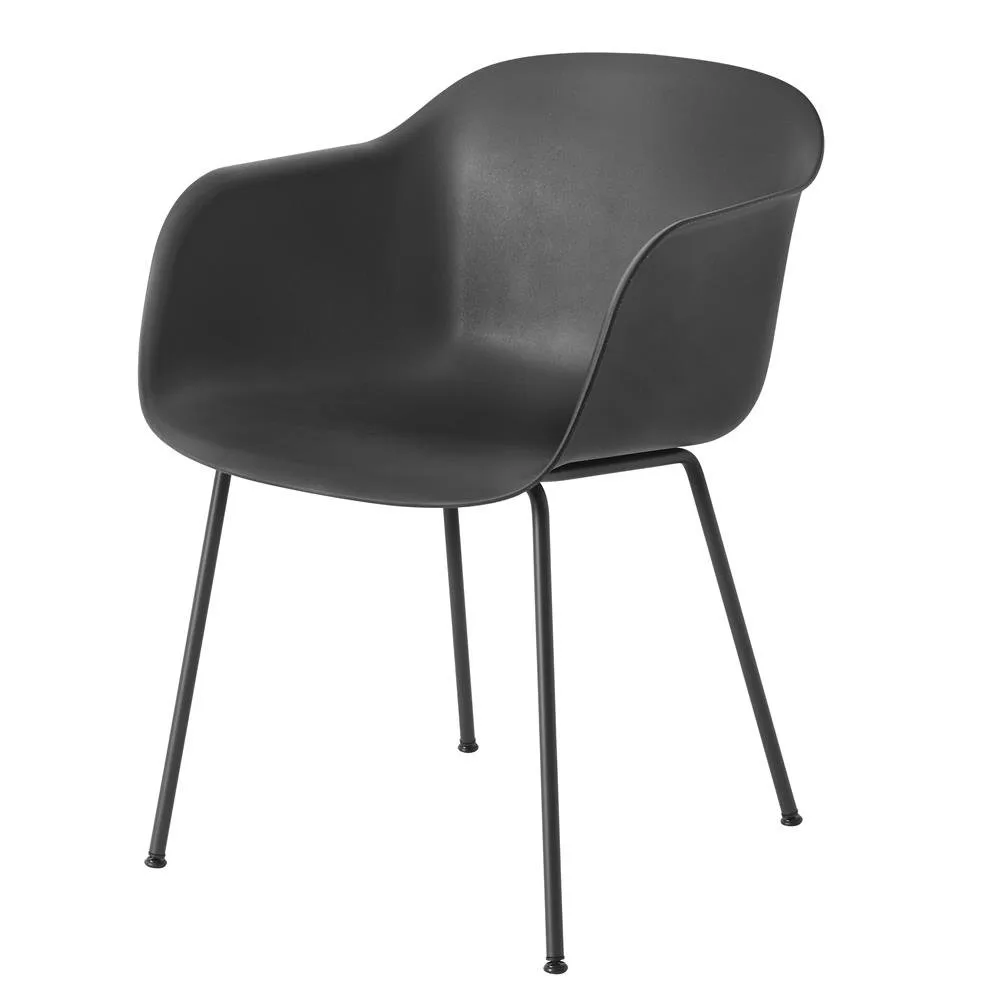 Fiber Chair with arm rest, Anthracite Black (plastic) Muuto