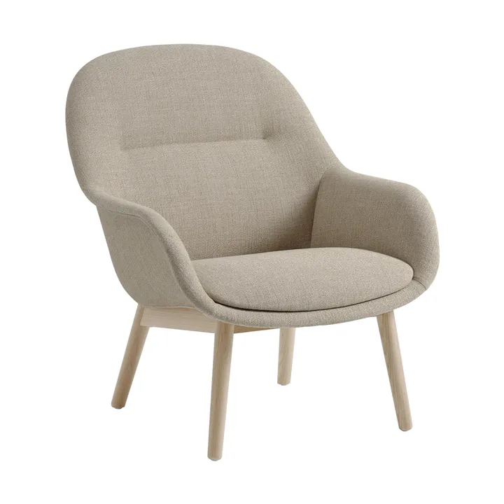 Fiber Lounge armchair with oak legs - Ecriture 240-grey - Muuto