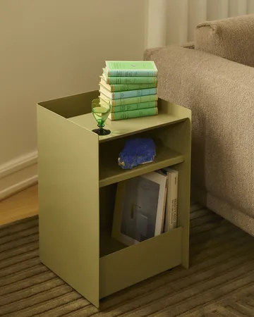 Folded Trolley open trolley - Dark beige green 37.4x61.5x37.2 cm - Muuto