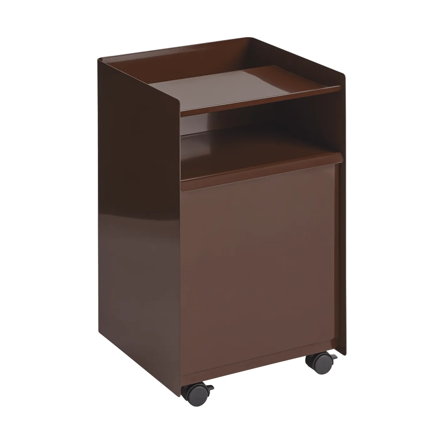 Folded Trolley rolling trolley with drawer, Dark red Muuto