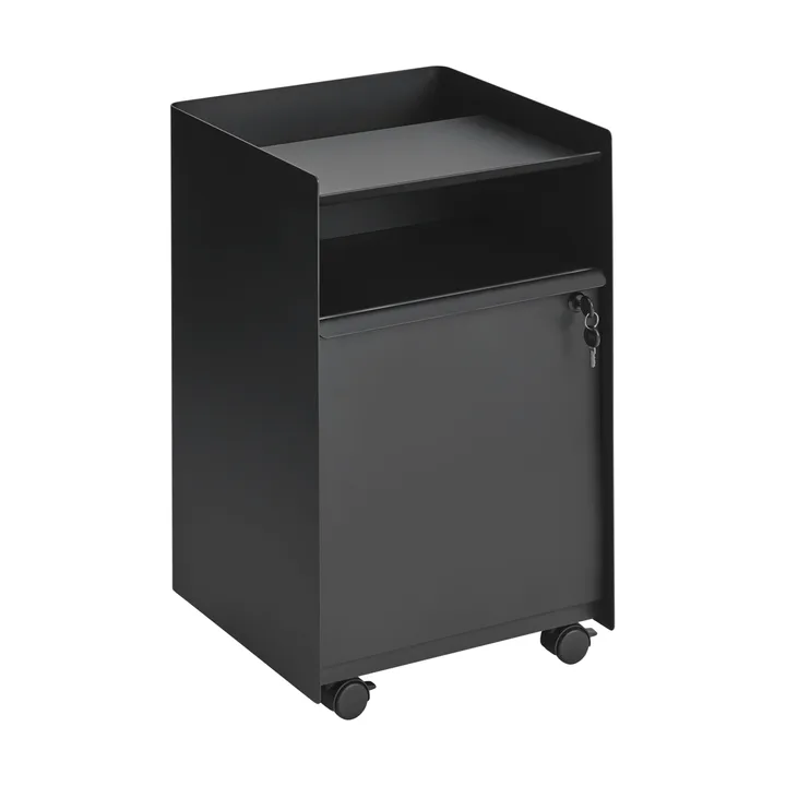 Folded Trolley trolley with cabinet - Black - Muuto