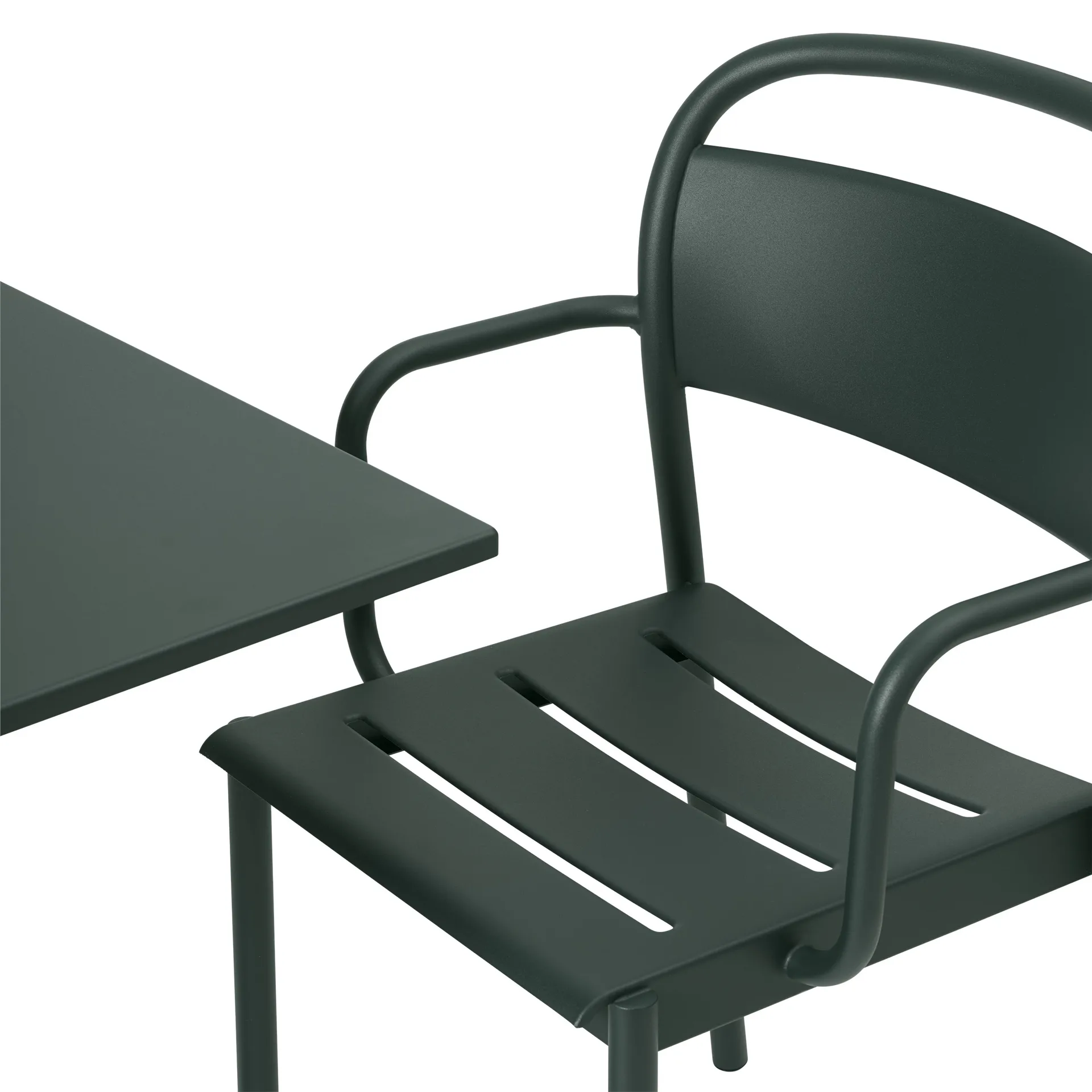 Linear steel armchair, Dark green Muuto