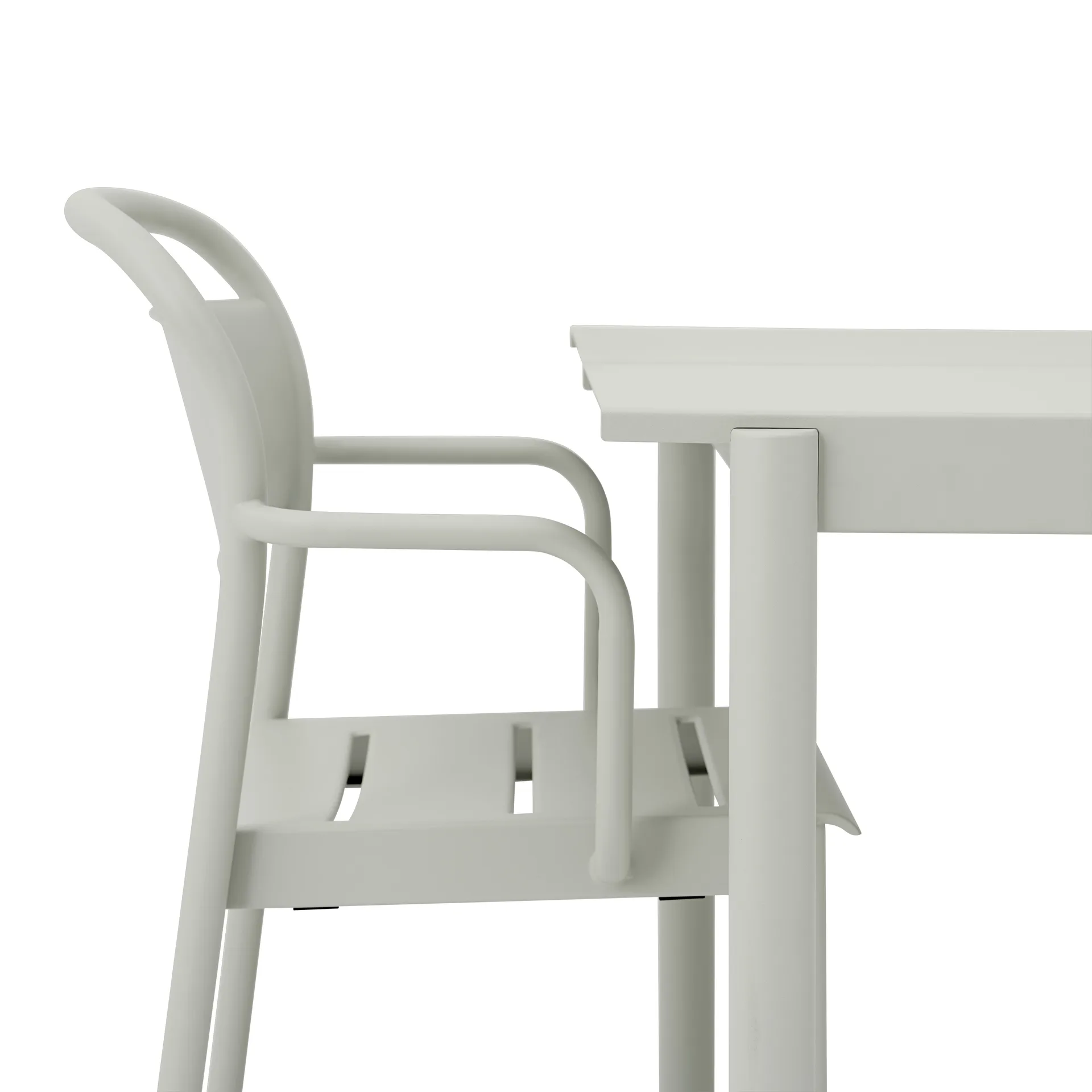 Linear steel armchair, Grey (RAL 7044) Muuto