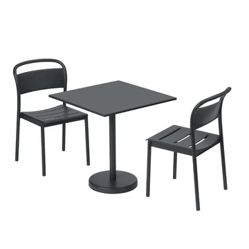 Linear steel table 70x70 cm - Black - Muuto
