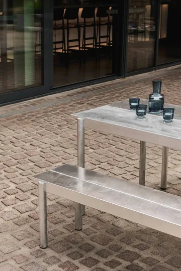 Linear steel table 75x200 cm - Warm galvanized steel - Muuto