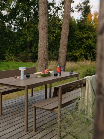 Linear Steel table - Taupe, 220x90 cm - Muuto