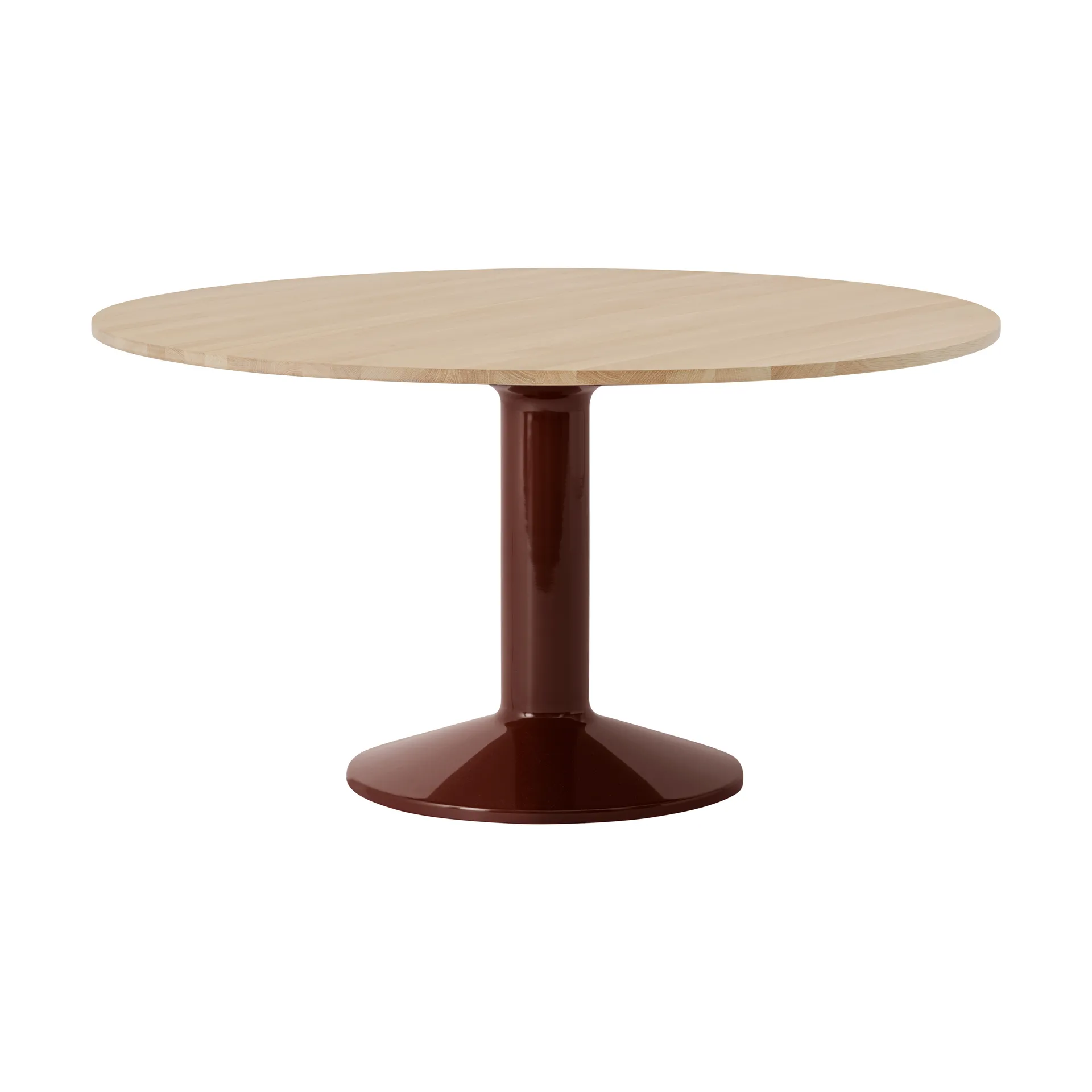 Midst pedestal table, Oiled oak-dark red, Ø140 cm Muuto