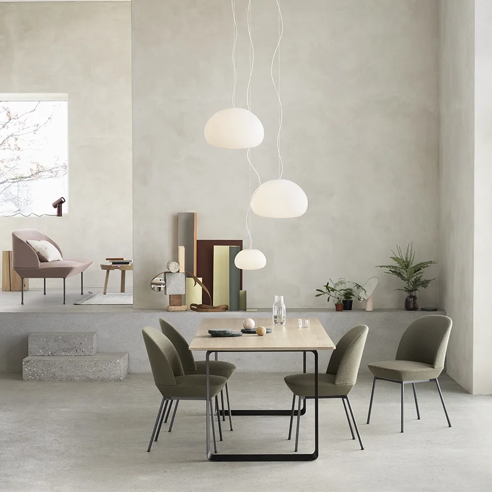 Oslo side chair fabric upholstered, Ocean 50-Chrome Muuto
