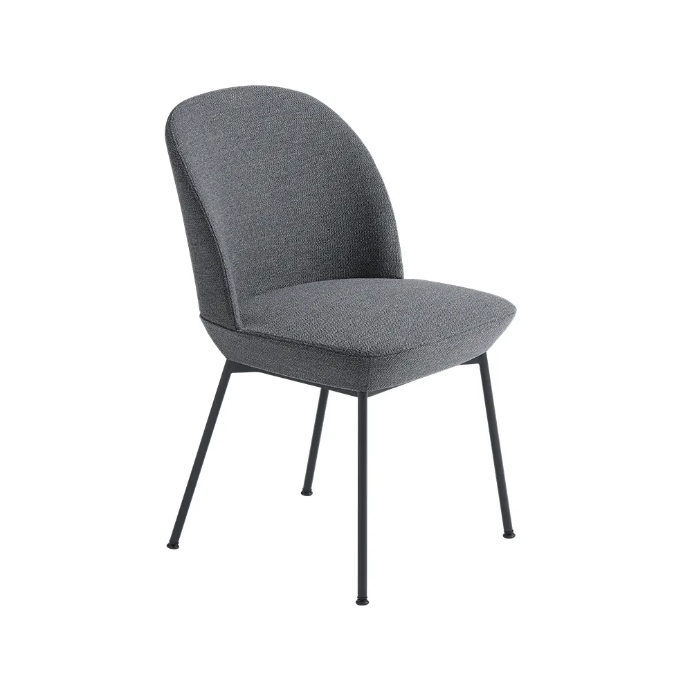 Oslo side chair fabric upholstered, Ocean 80-Anthracite black Muuto