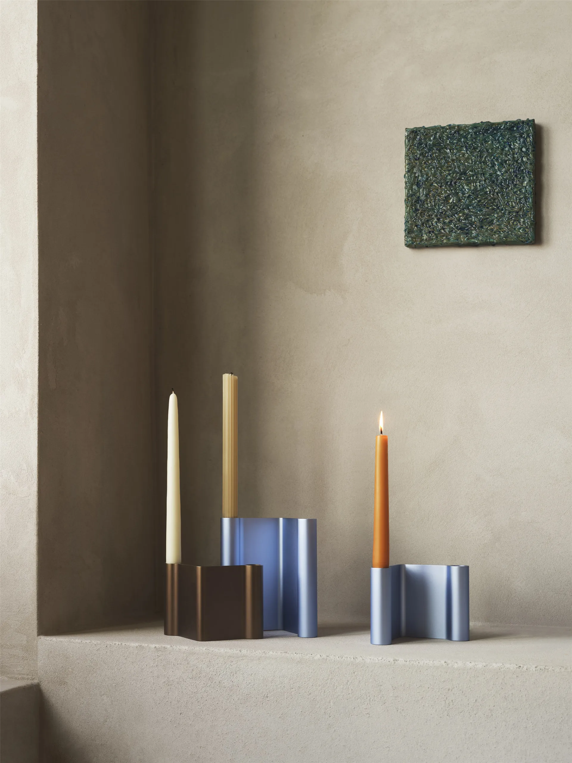 Pair candle holder 11 cm, Light blue Muuto