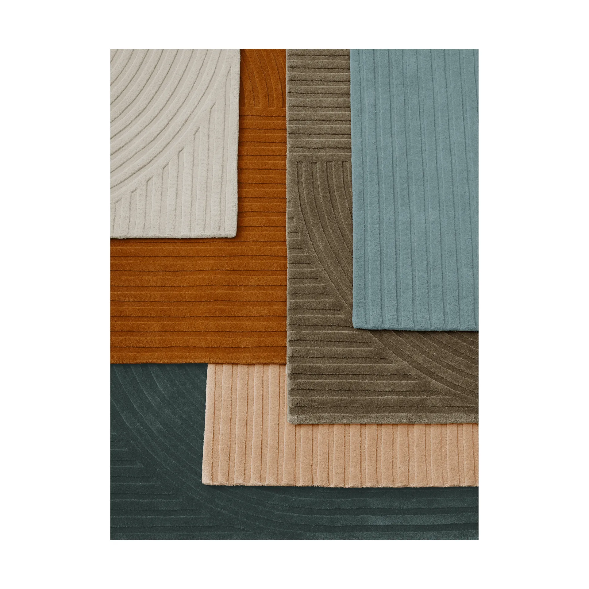 Relevo Rug Quattro wool rug, Dark green, 170x240 cm Muuto