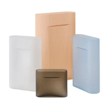 Ridge vase frosted glass 16,5 cm - Light orange - Muuto
