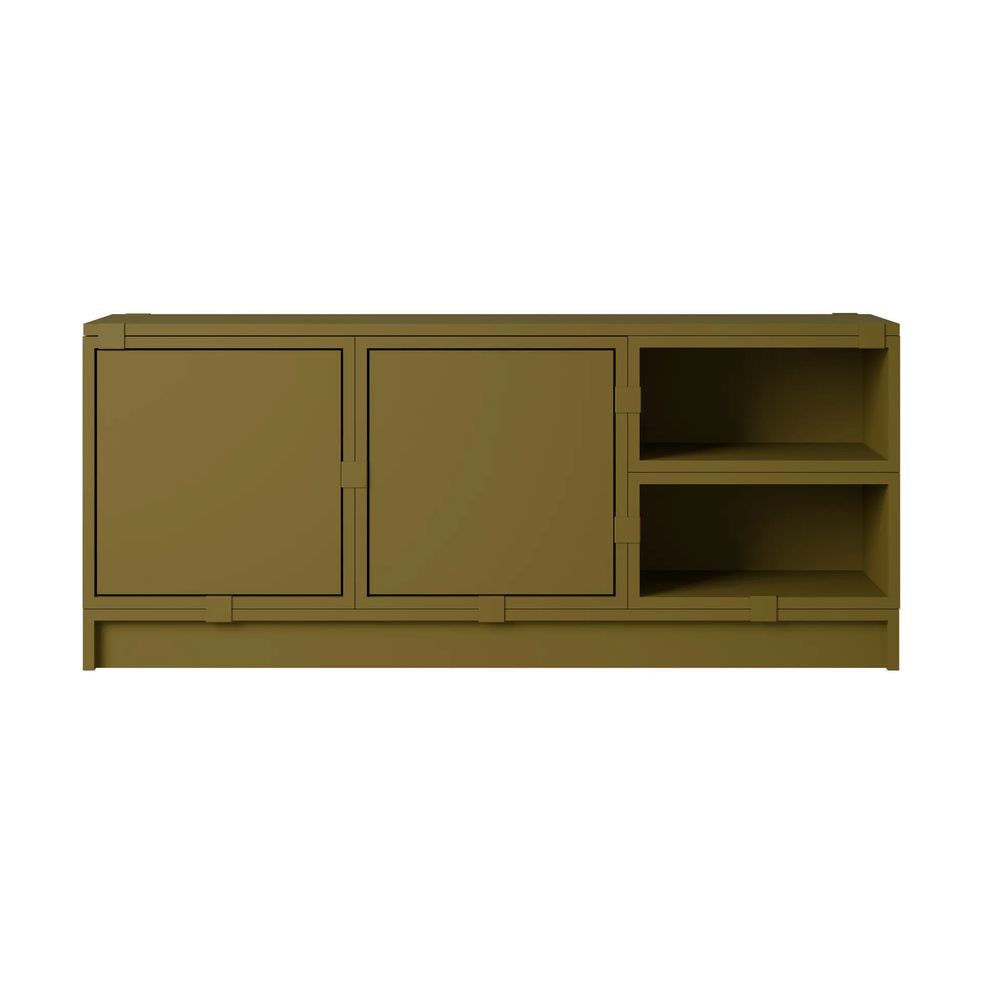 Stacked storage system hallway configuration 2, Brown green Muuto