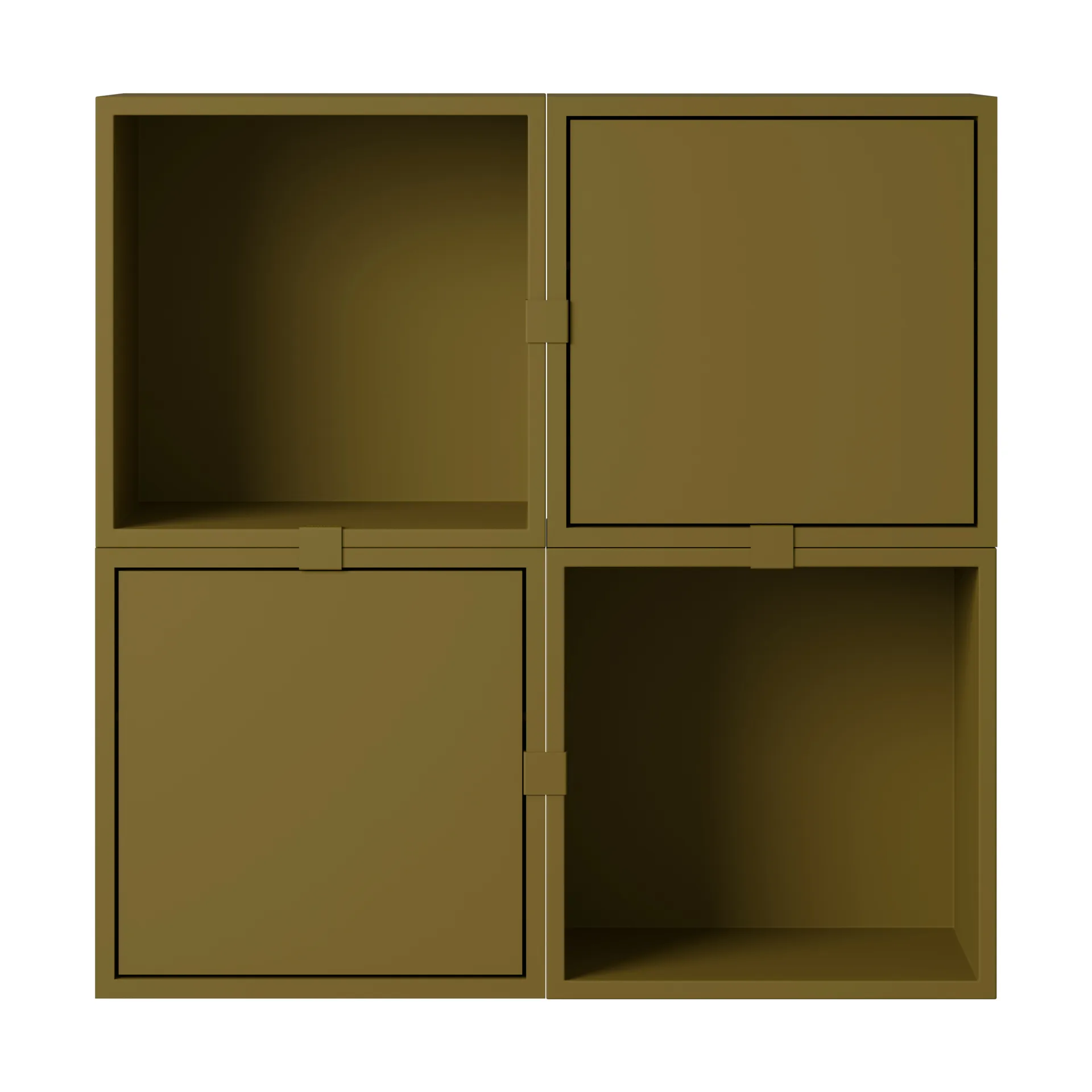 Stacked storage system hallway configuration 4, Brown green Muuto