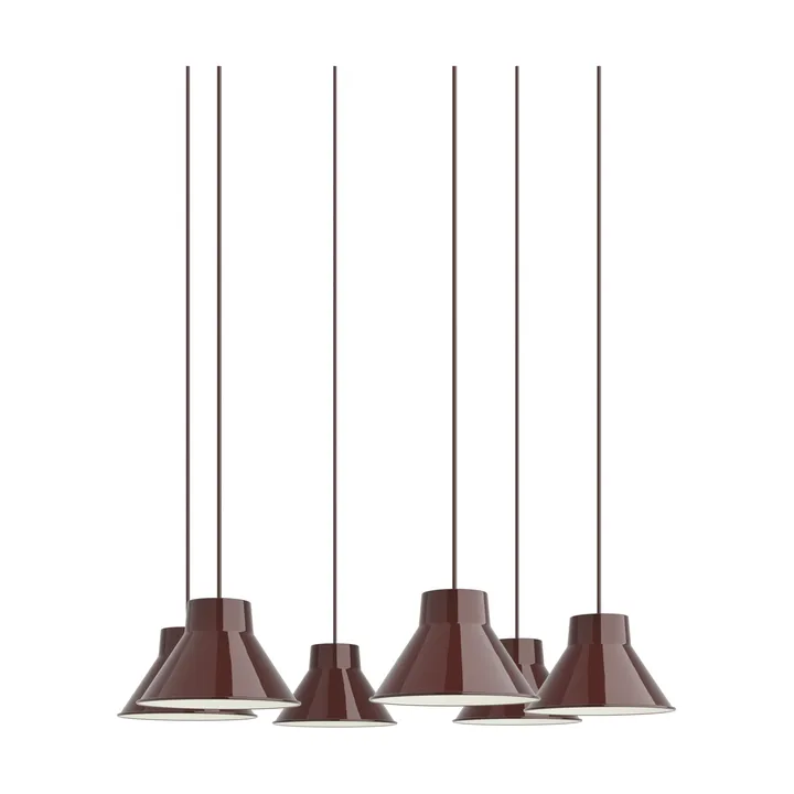 Top Pendant Cluster 6 pendant - Deep red, Ø21 cm - Muuto