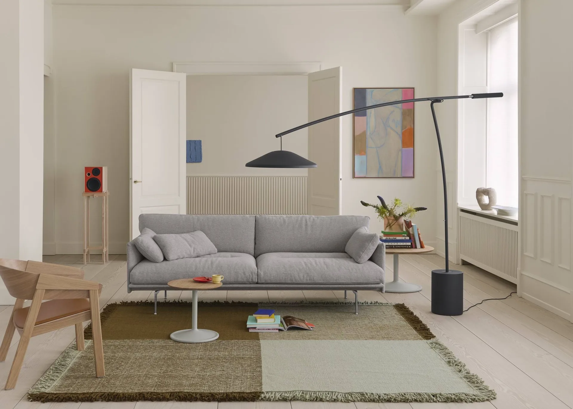 Verso wool rug, Pale green-warm brown, 258x258 cm Muuto
