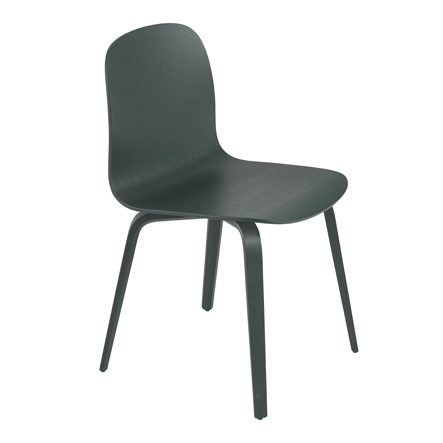Visu chair wooden base, dark green Muuto
