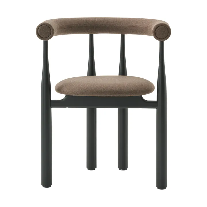 Bukowski upholstered armchair - Black, Wooly Plus 1008 - New Works