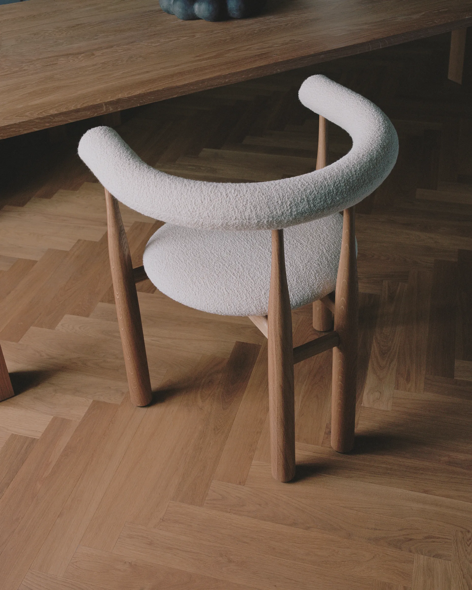 Bukowski upholstered armchair, Oak, Barnum Lana New Works