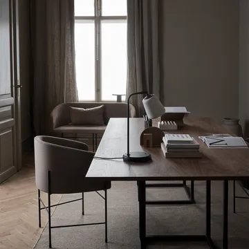 Florence rectangular dining table - Black ash. black stand - New Works