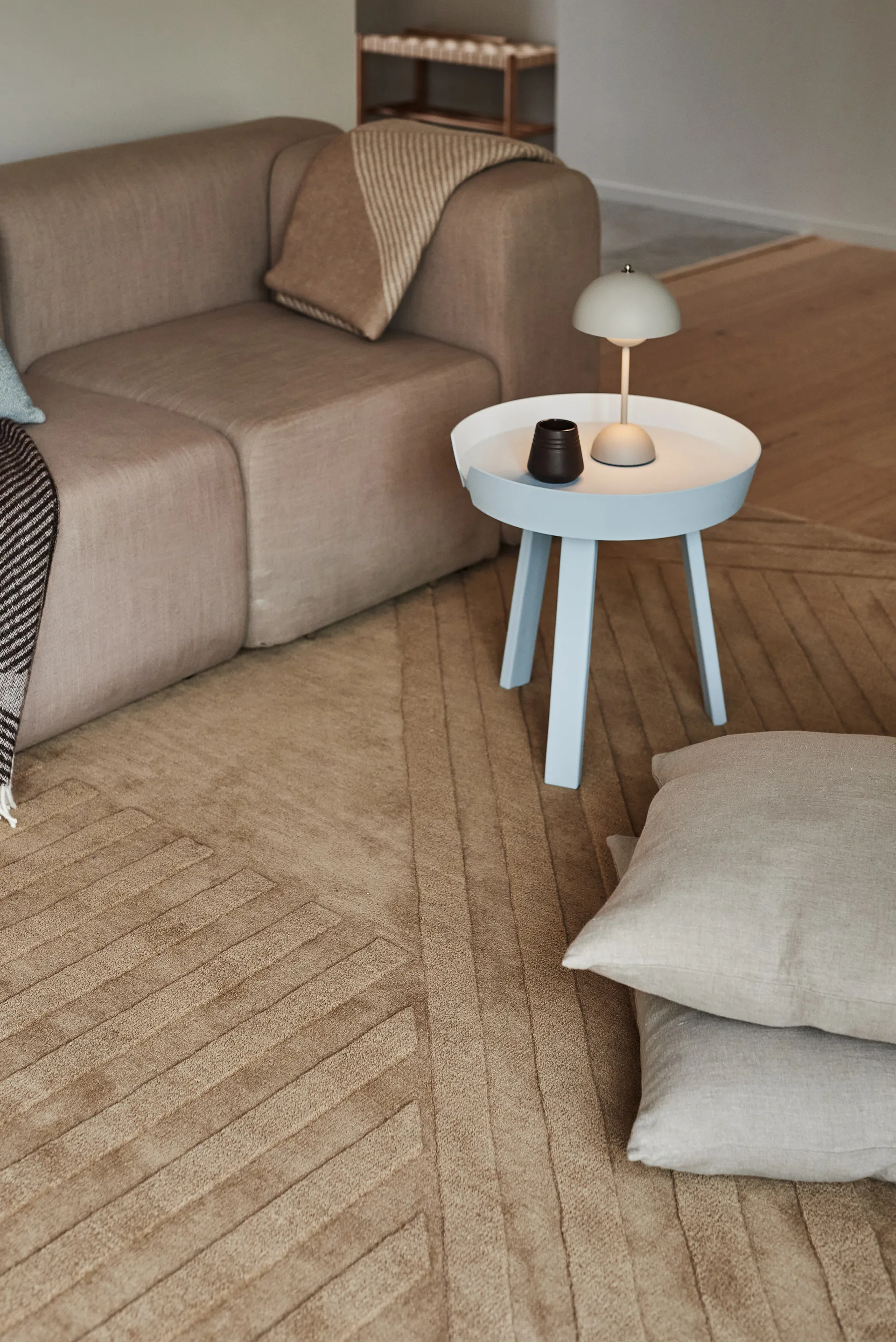 Levels Stripes wool rug, Beige, 200x300 cm NJRD