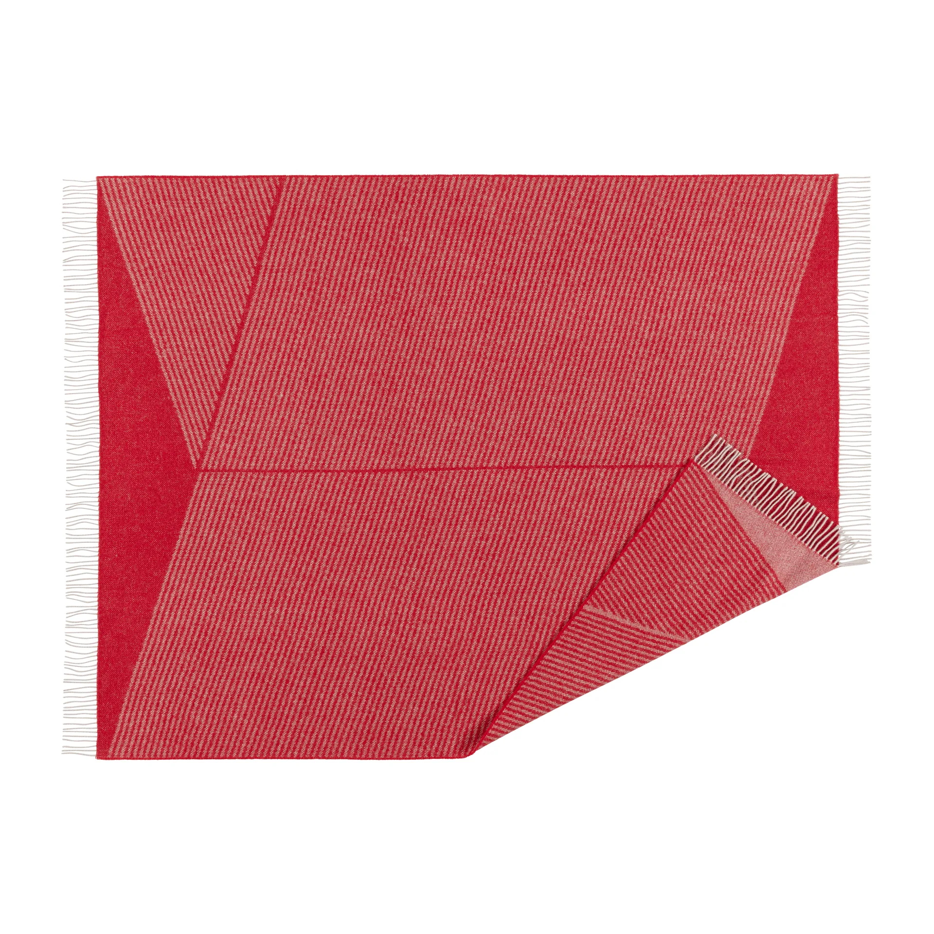 Rectangles wool throw seasonal edition 130x185 cm, Red NJRD