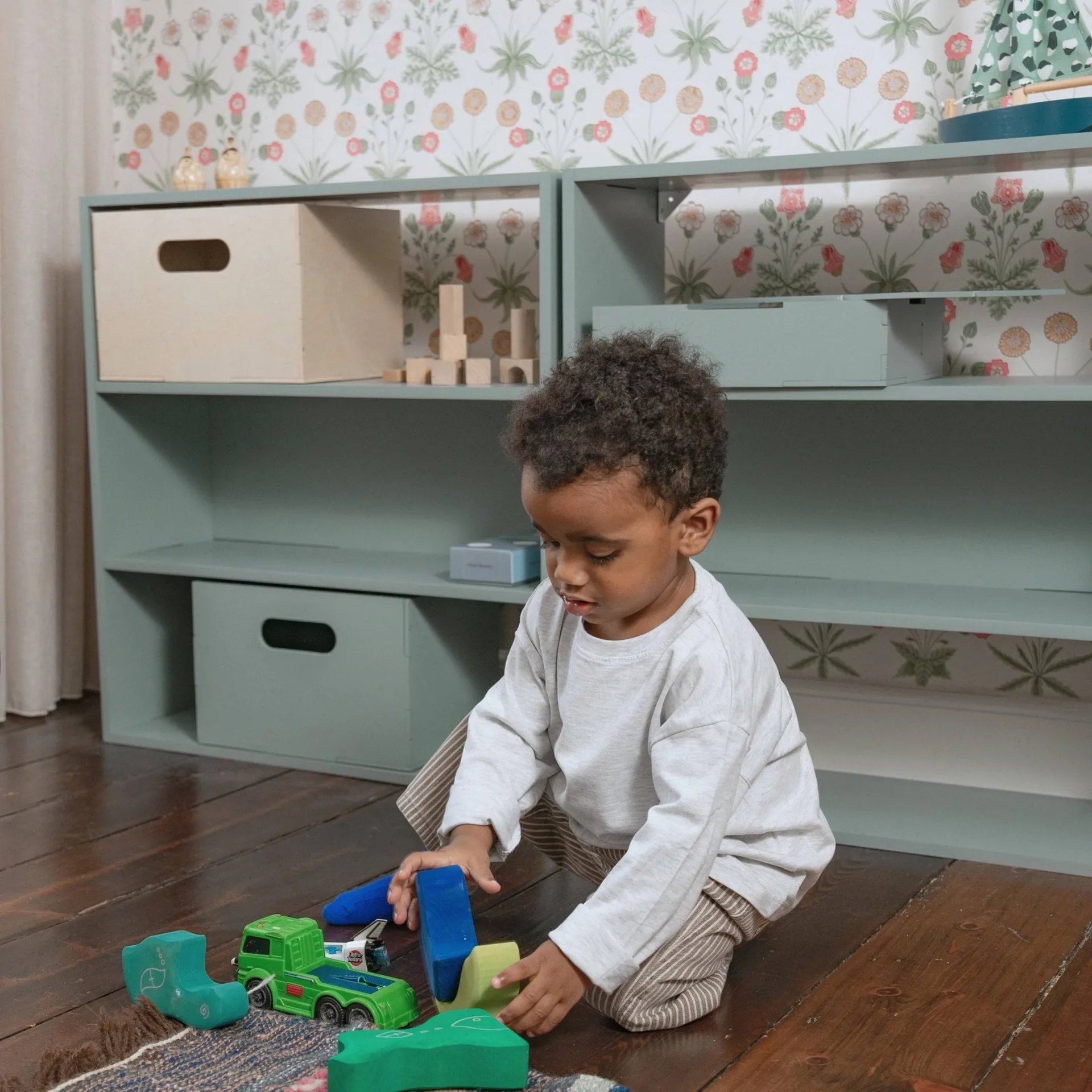 Kiddo Shelving children's shelf, Olive green Nofred