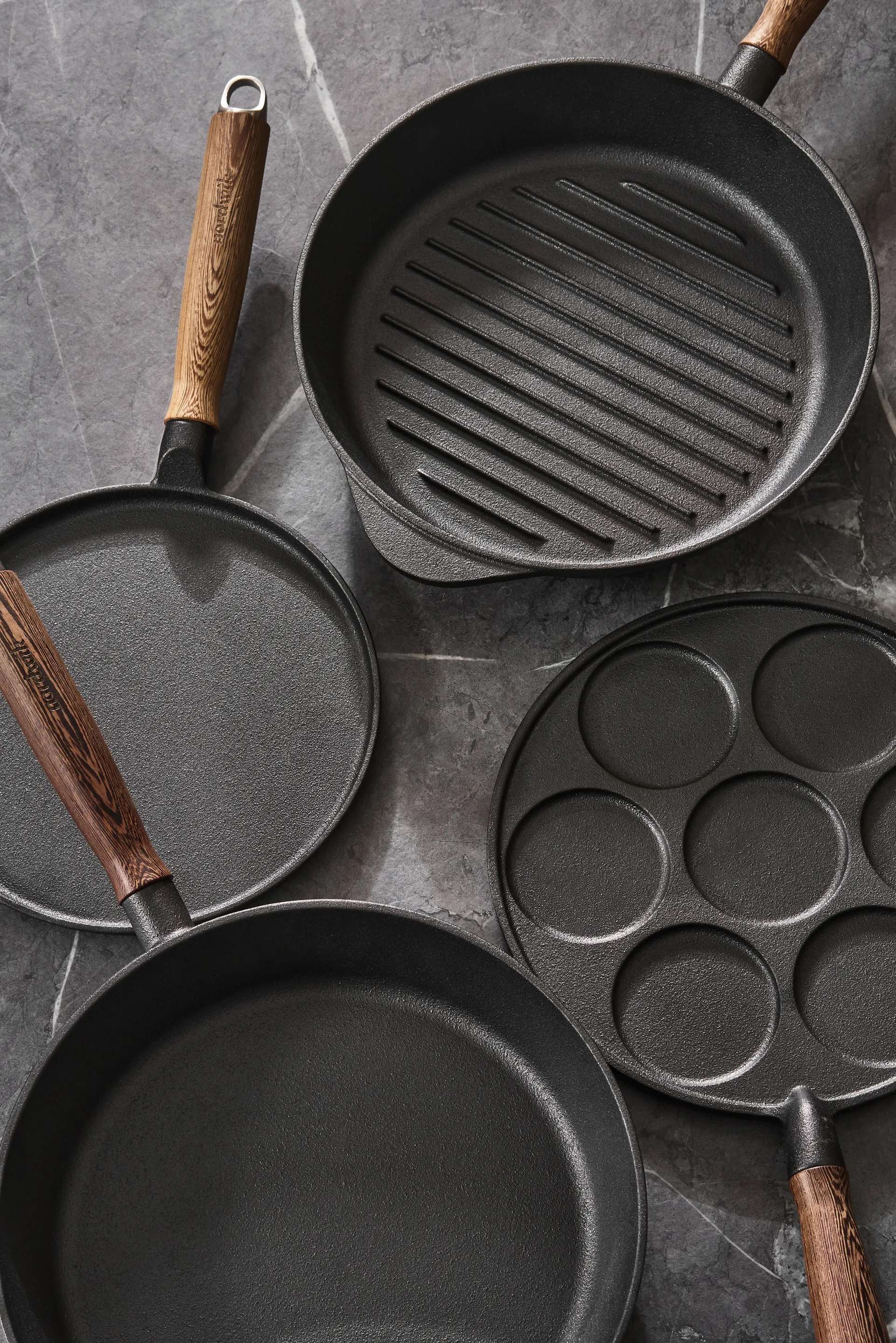 Nordwik cast iron grill pan with wooden handle, 28 cm Nordwik