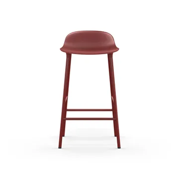 Form barstool low - Red, red-coated steel legs - Normann Copenhagen