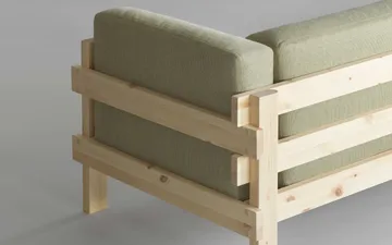 Kube sofa - Lacquered pine-fabric Remix 223 Beige, 220 cm - Normann Copenhagen