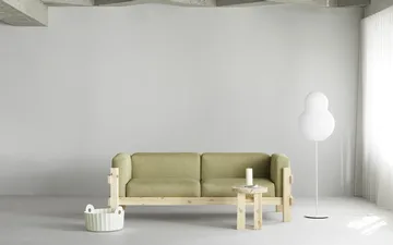 Kube sofa - Lacquered pine-fabric Remix 356 Brown, 220 cm - Normann Copenhagen