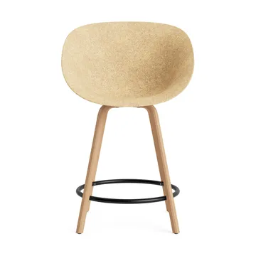 Mat Bar Armchair bar stool 65 cm - Hemp-beech-black steel - Normann Copenhagen