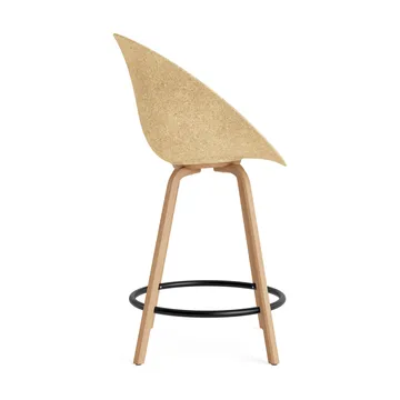 Mat Bar Armchair bar stool 65 cm - Hemp-beech-black steel - Normann Copenhagen