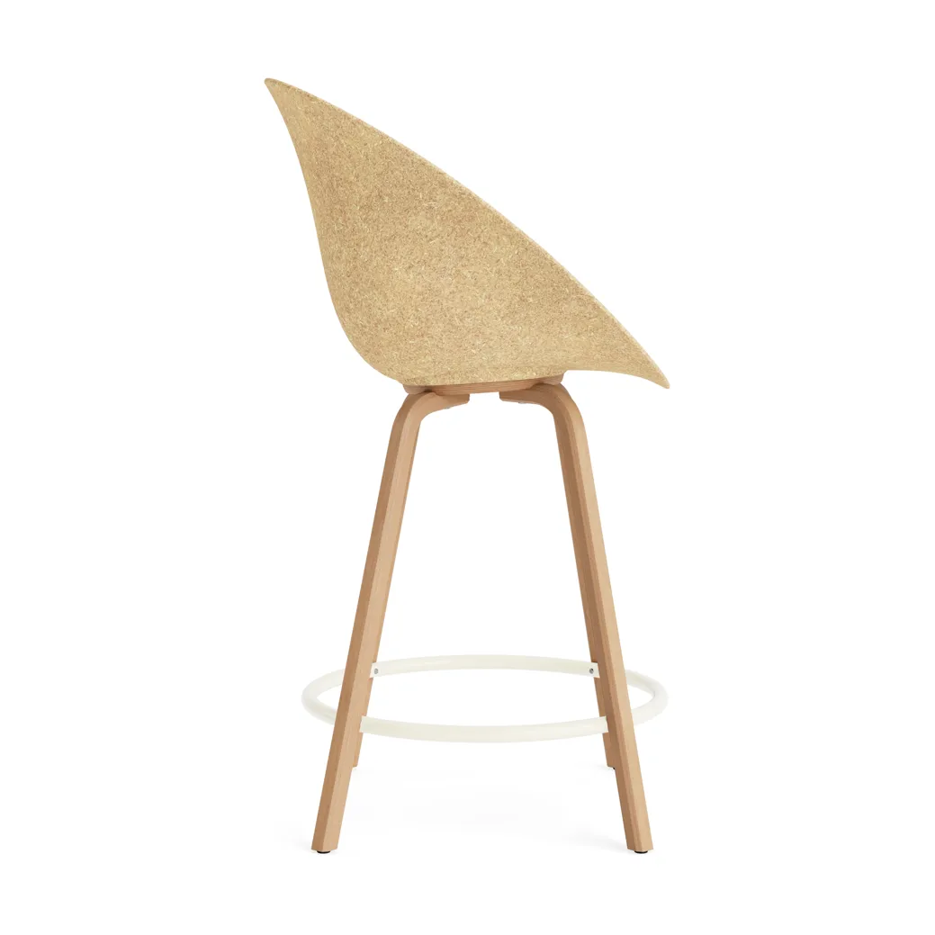 Mat Bar Armchair bar stool 65 cm, Hemp-beech-cream steel Normann Copenhagen