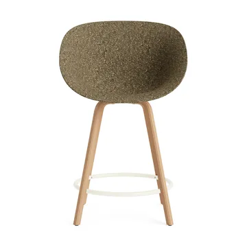Mat Bar Armchair bar stool 65 cm - Seaweed-beech-cream steel - Normann Copenhagen