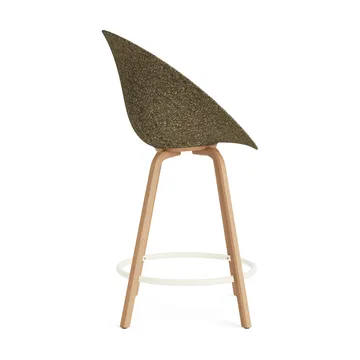 Mat Bar Armchair bar stool 65 cm - Seaweed-beech-cream steel - Normann Copenhagen