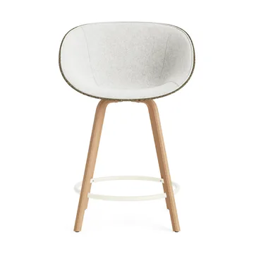 Mat Bar Armchair front-upholstered 65 cm - Hallingdal 110-seaweed-beech-cream steel - Normann Copenhagen