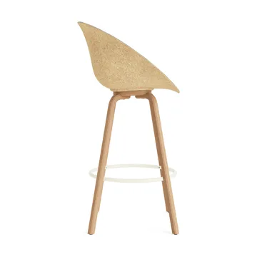 Mat Bar stool front-upholstered 75 cm - Remix 133-hemp-beech-cream steel - Normann Copenhagen