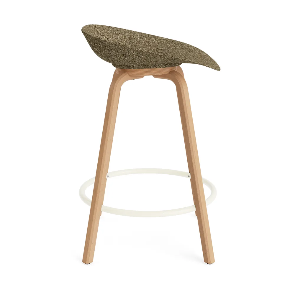 Mat Barstool 65 cm, Seaweed-beech-cream steel Normann Copenhagen