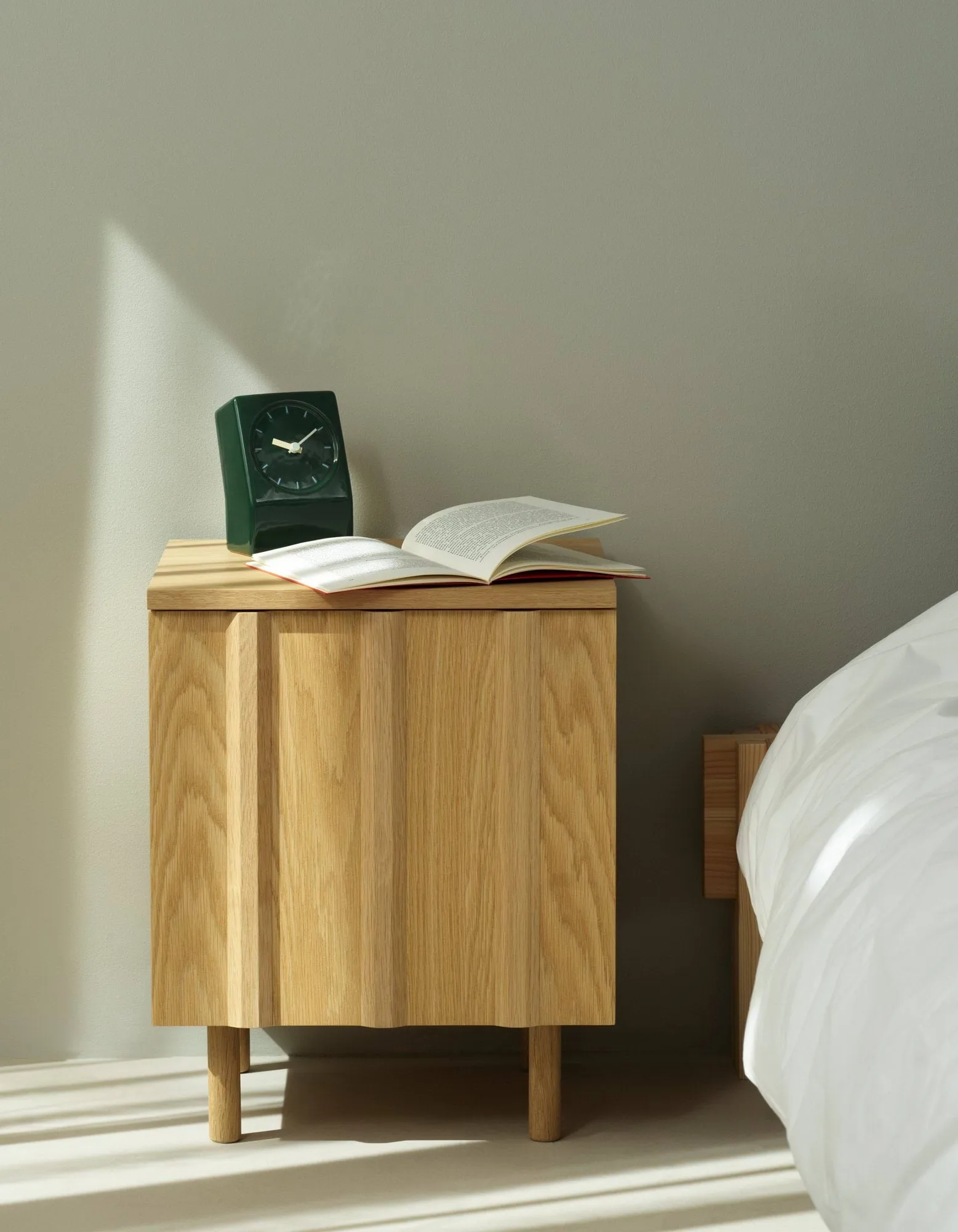 Rib bedside table, Oak, 52x42x40 cm Normann Copenhagen