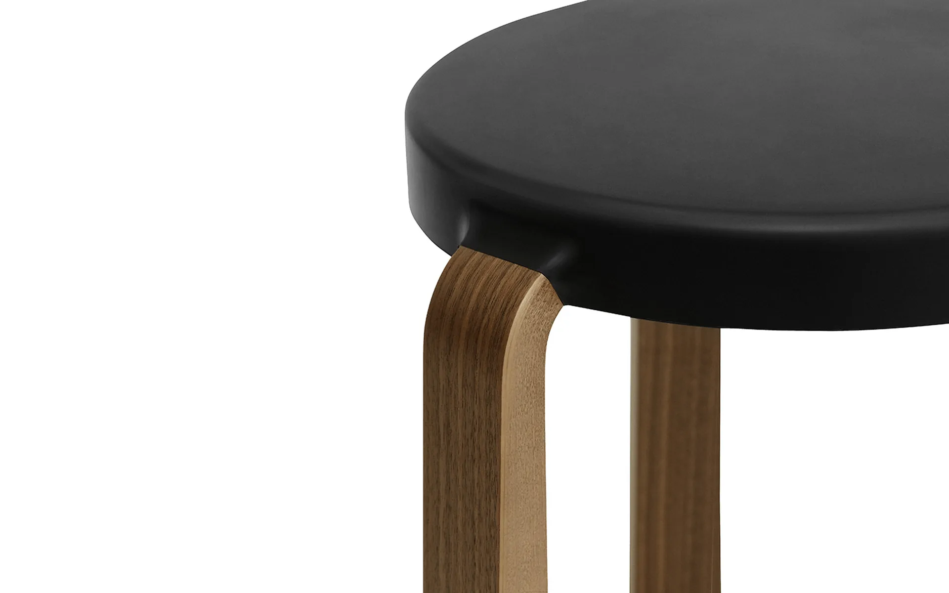 Tap stool, Black, walnut legs Normann Copenhagen