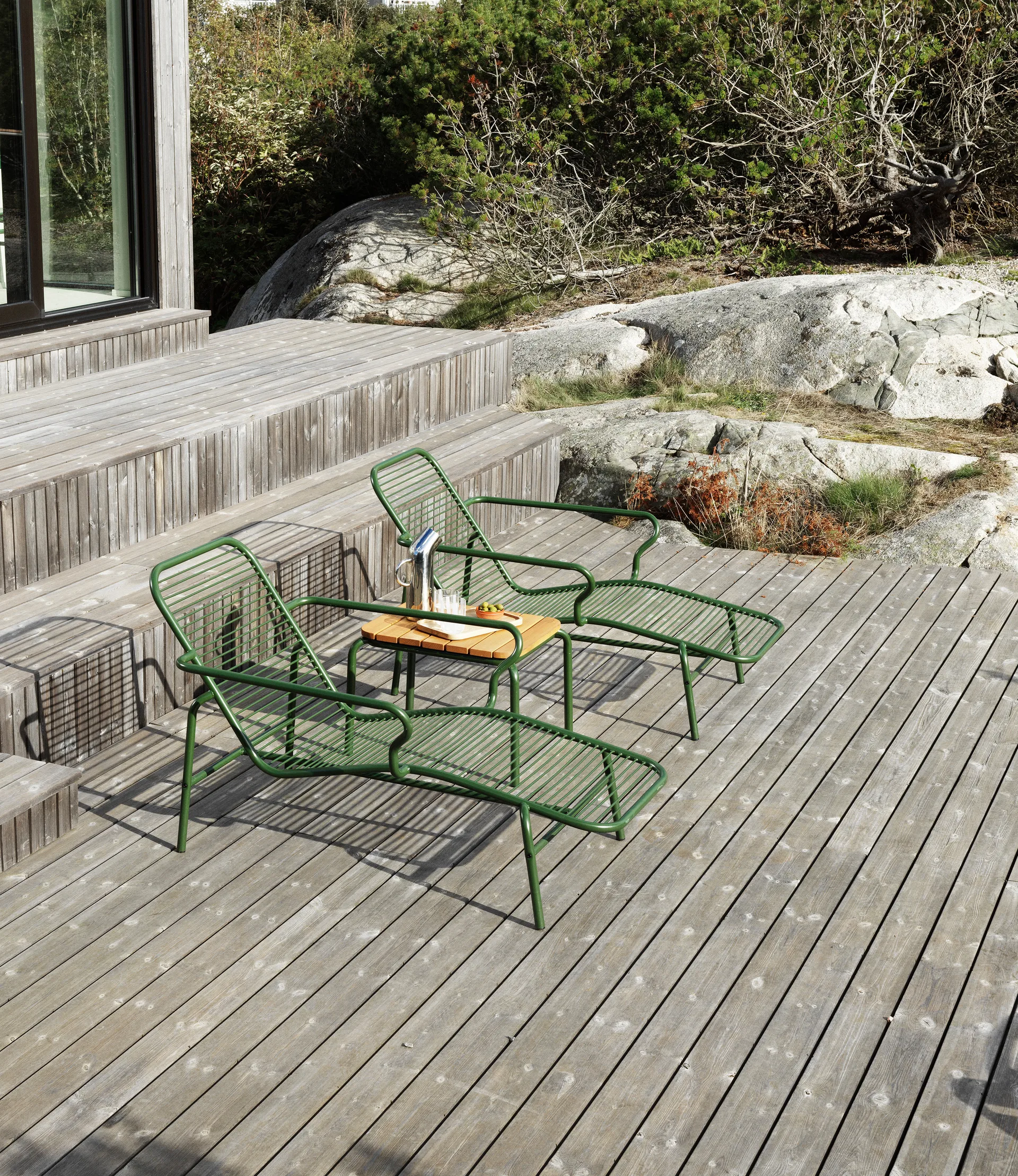 Vig Chaise Lounge sunbed, Green Normann Copenhagen