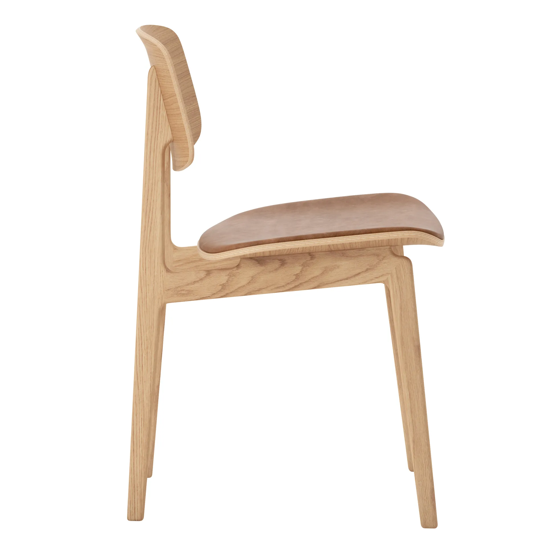 NY11 chair with leather cushion oak, Dunes camel NORR11