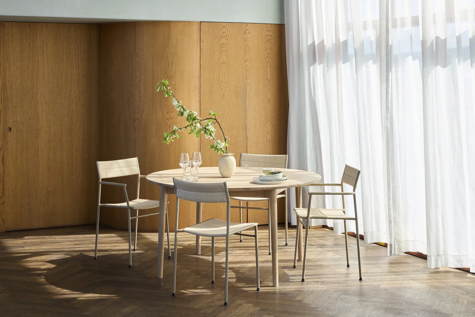 Vev chair, Grey beige-natural rope Northern