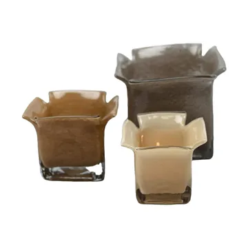 Atlas candle lantern 15.5 cm - Taupe - Olsson & Jensen